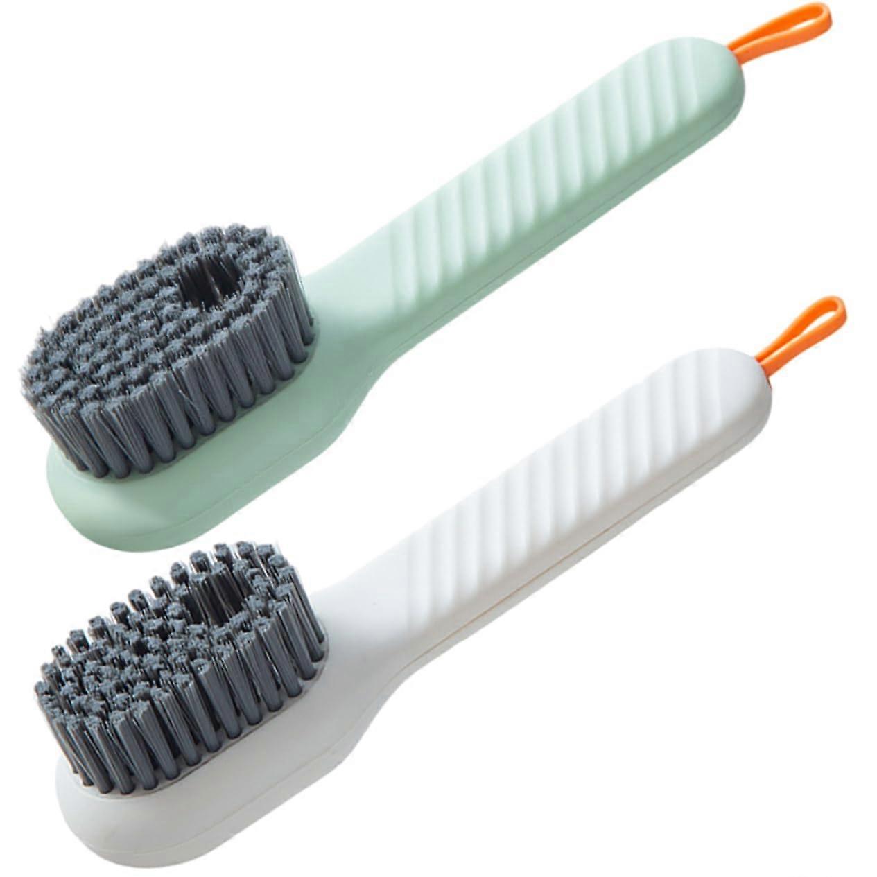 2 Pack Automatic Soap Dispenser Shoe Cleaning Brush with Long Handle for Sneakers and Boots