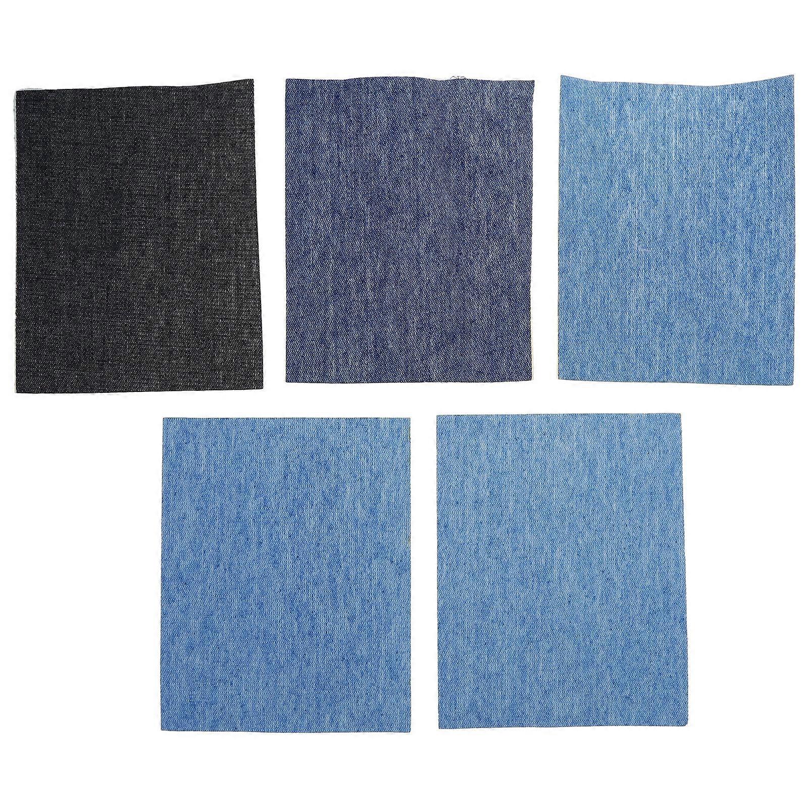 5/25 Pcs Denim-Patches Self-adhesive Jean Patches Rectangular Patch for Jeans Inside and Outside Clothing Hole Repairing Multicolor