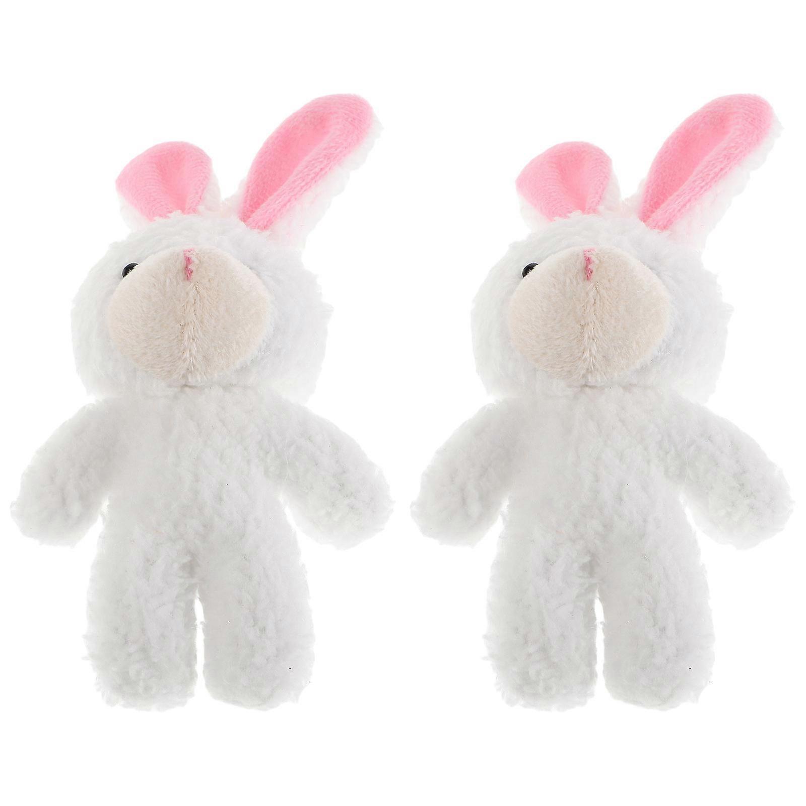 Soft Plush Bunny Dolls for Decor 2Pcs Mini Stuffed Rabbit Animals