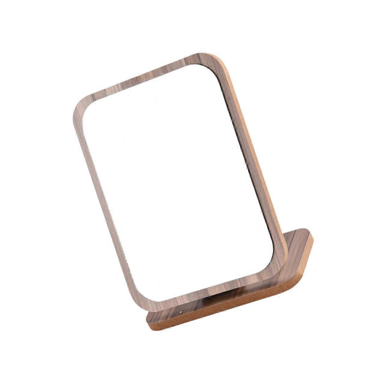 Vanity Makeup Mirror with Wooden Rotating Stand Tabletop Desk Mirror for Bedroom Decor
