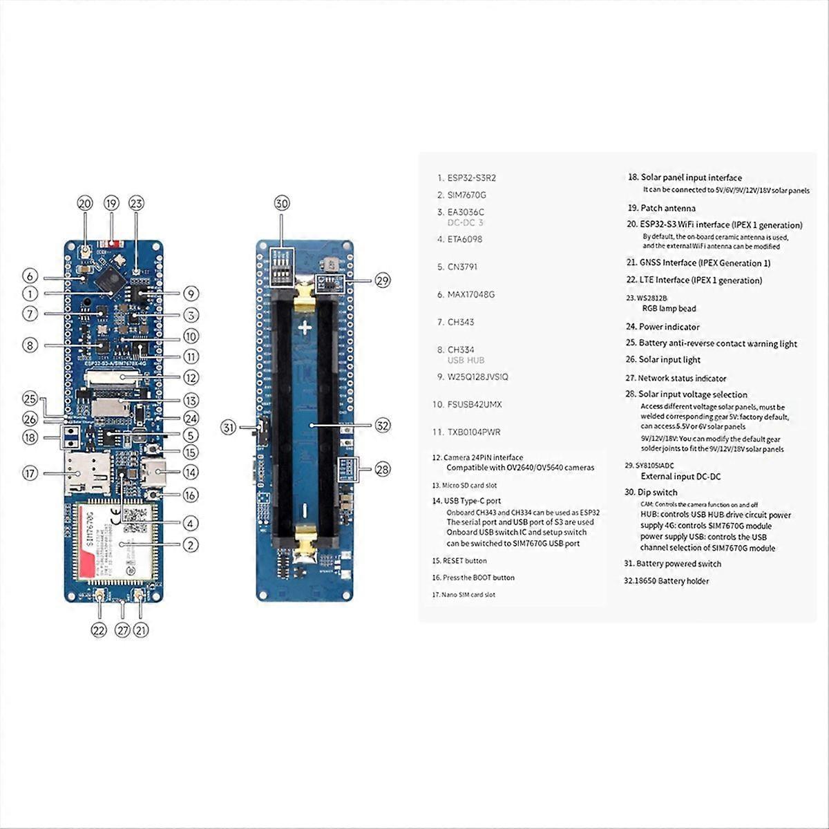 ESP32-S3 SIM7670G 4G Development Board