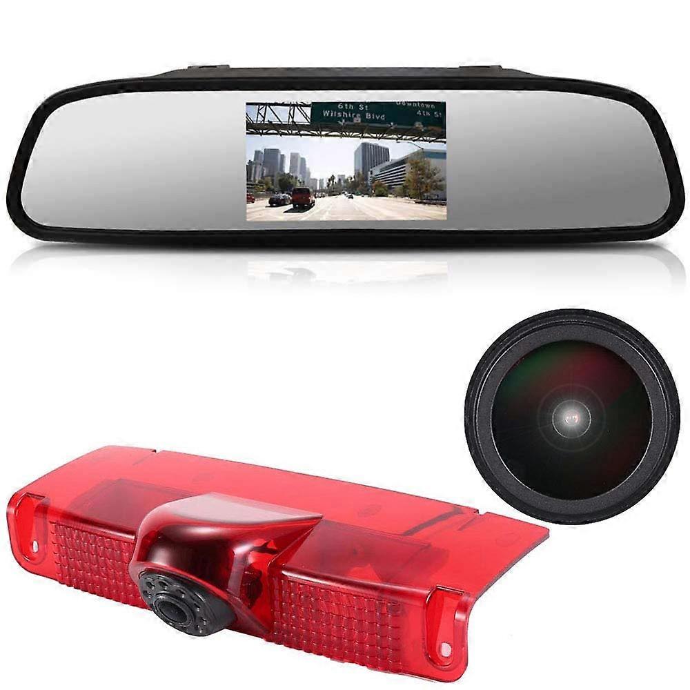 3rd Brake Light Backup Camera with 4.3' LCD Mirror, HD 170° Waterproof for Chevrolet Express GMC Savana 20032018