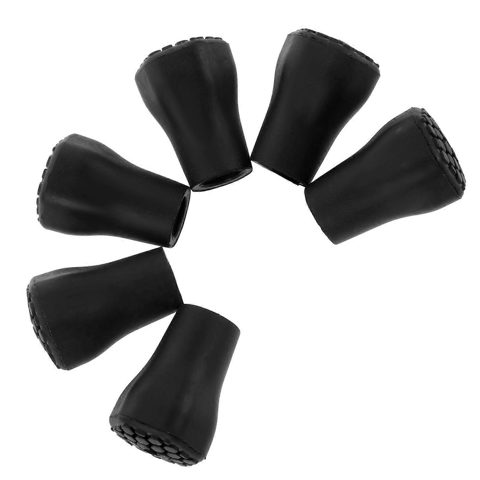 6pcs Trekking Pole Tips Protectors Crutch Replacement Nonskid Walking Cane Plastic Tips