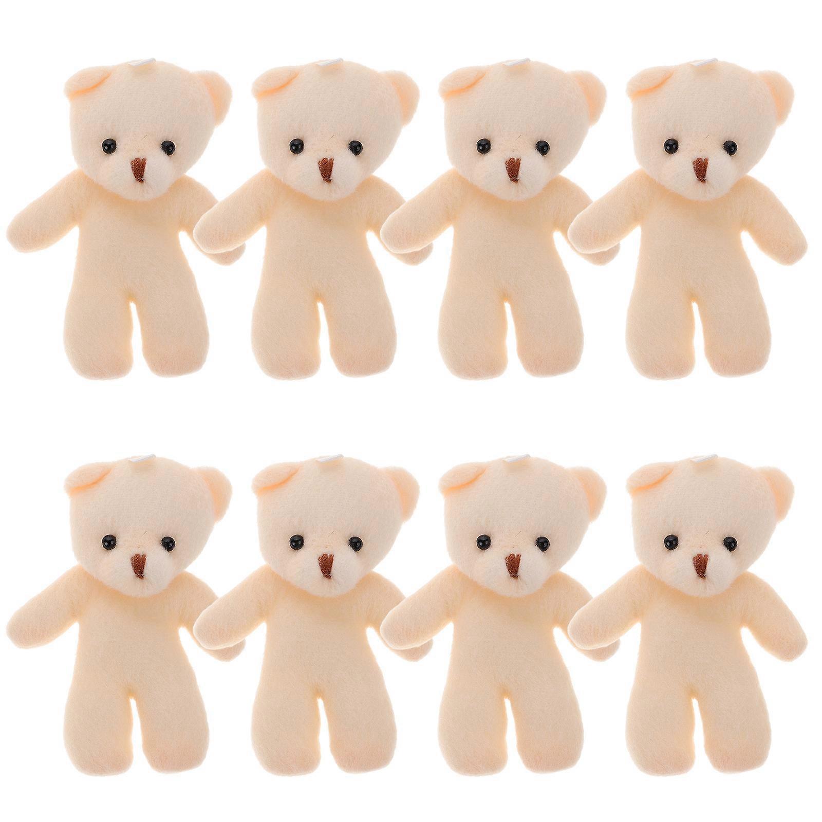 10pcs DIY Mini Bear Plush Stuffed Tiny Bear Dolls Brooches Set
