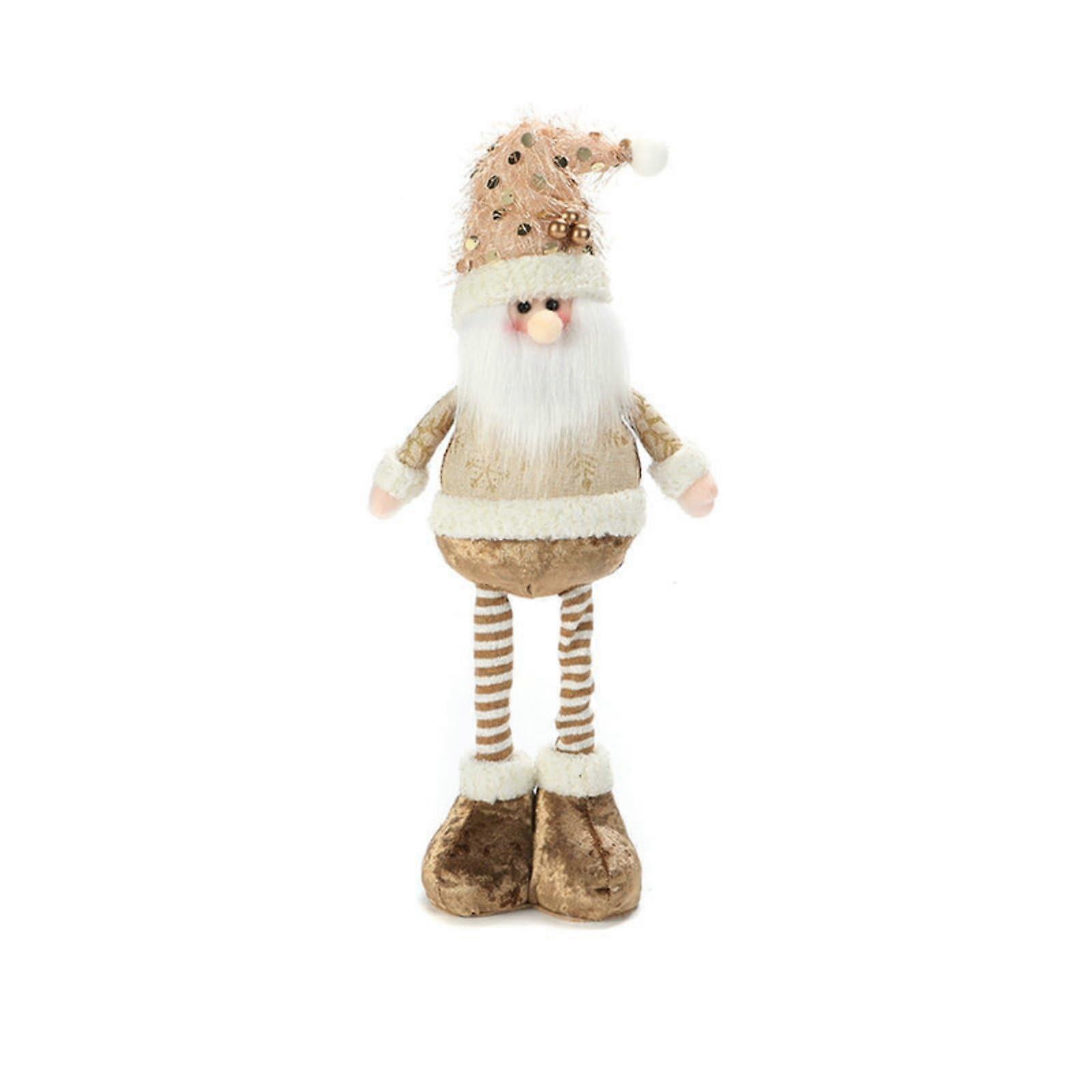 Christmas Gnomes Decorations Adjustable Height Plush Figurines with Stable Base for Holiday Display White