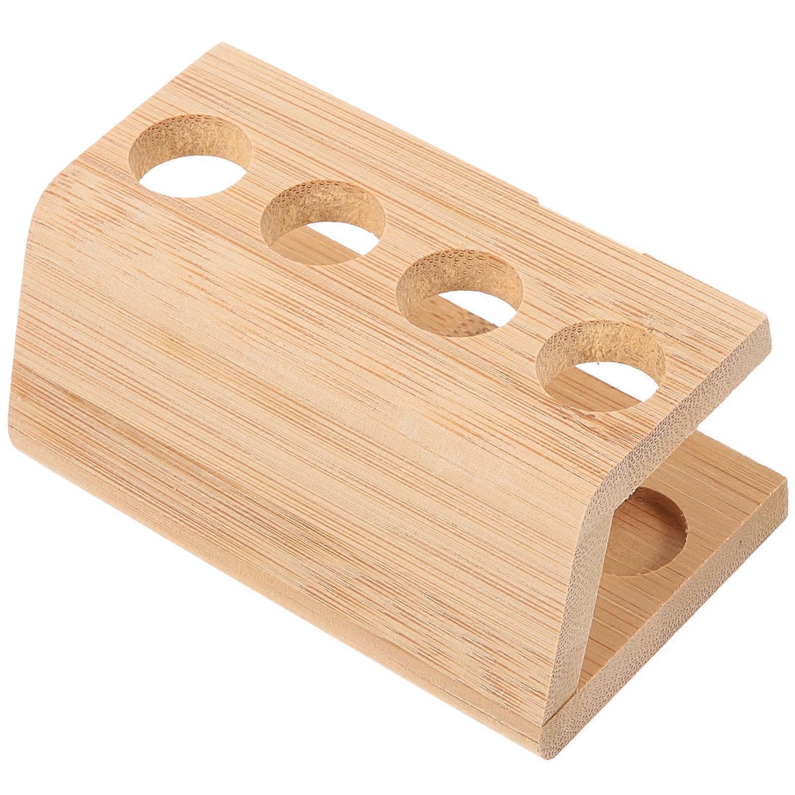 Multi-Hole Bamboo Toothbrush Holder Stand for Bathroom Countertop 2Pcs