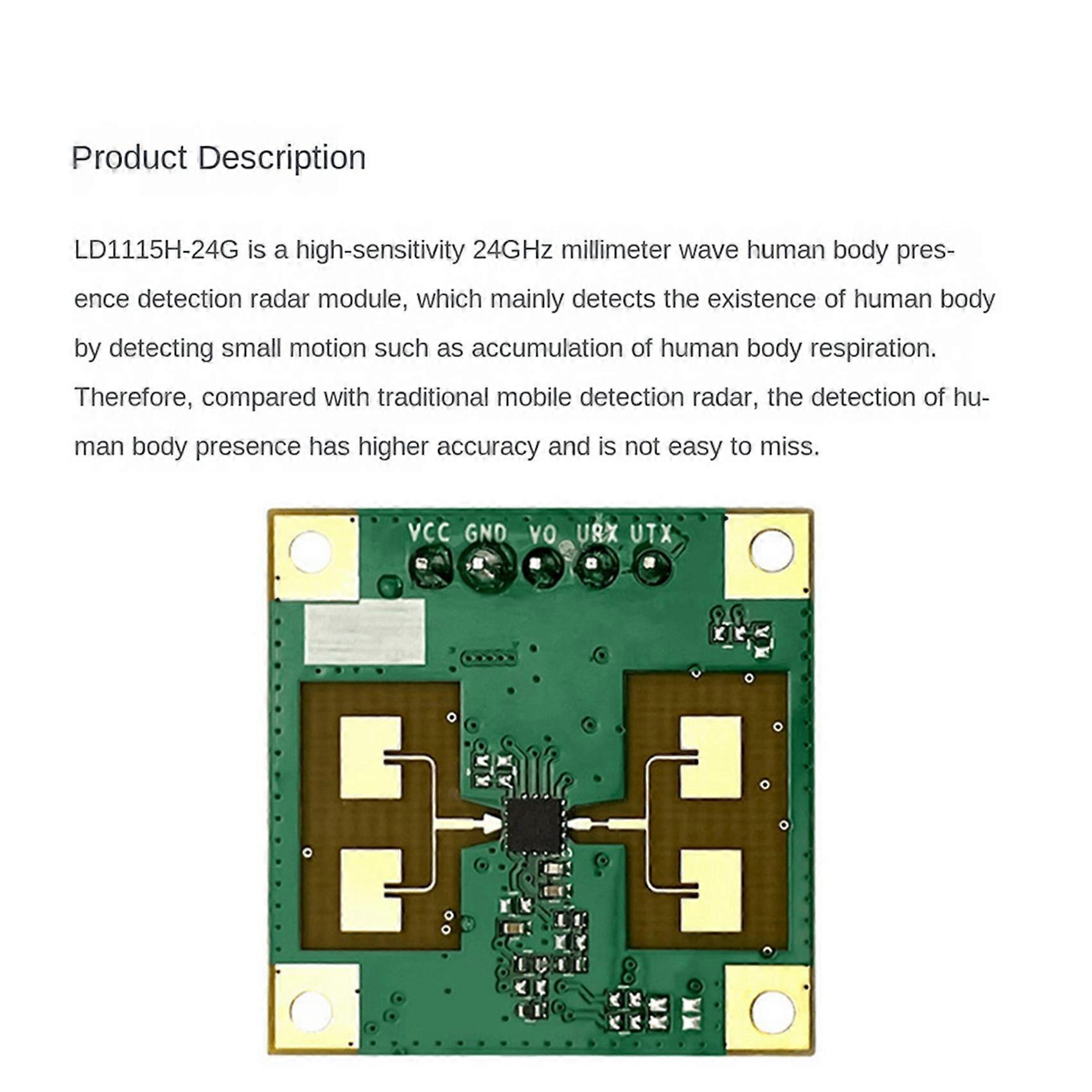 5X 24Ghz Human Presence Sensor Module TTL Serial Communication LD1115H Micro-Motion Detection