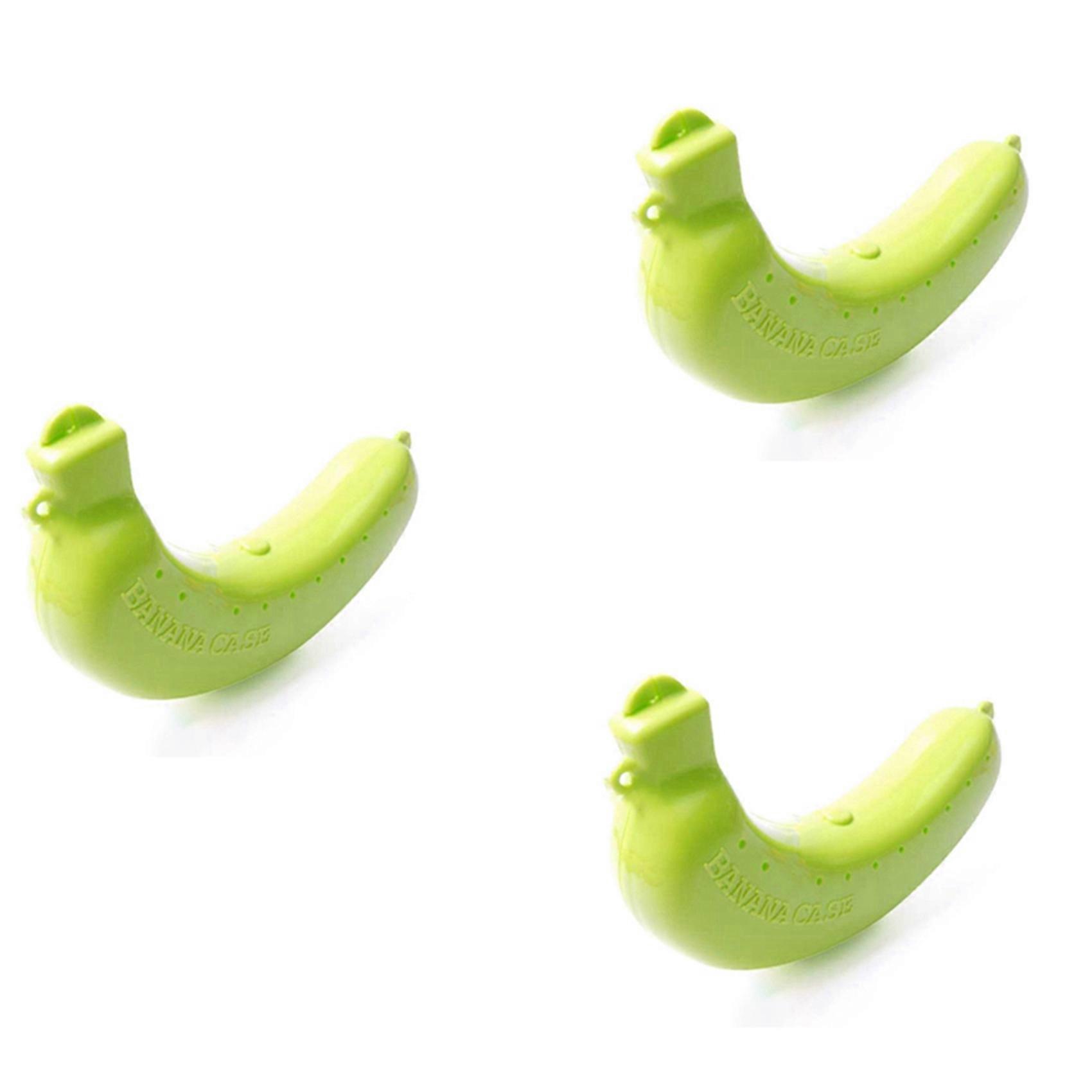 3X Cute Fruit Banana Protector Box Holder Case Lunch Container Storage Banana Case Kitchen Tools Plastic