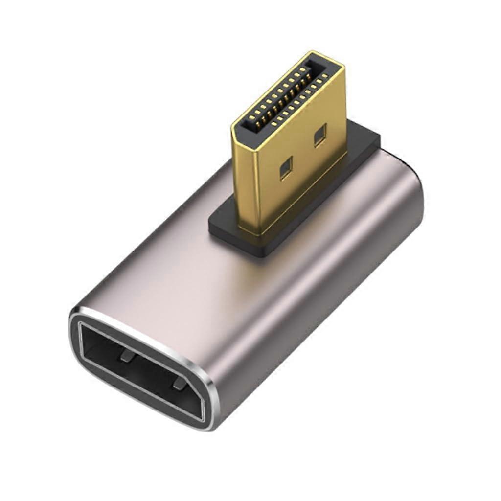 8K DisplayPort 1.4 Adapter 90Degree Right Angle Male To Female DP Connector, Vertical LShape Extender Left Curve