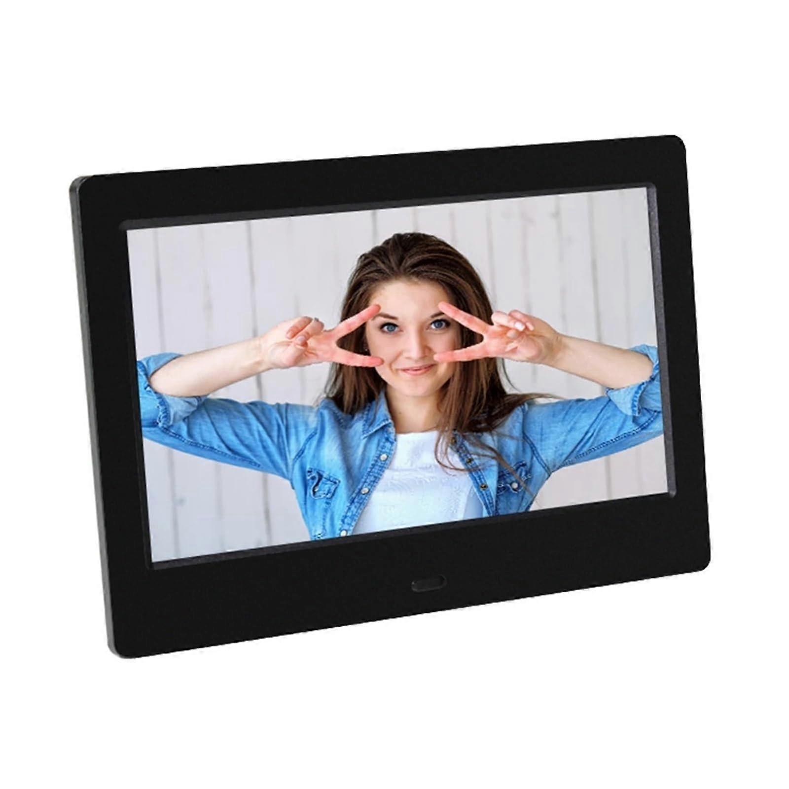 7 Inch LED Film Player Digital Photo Frame MultiLanguage Support Music Video Playback Clock Calendar Black