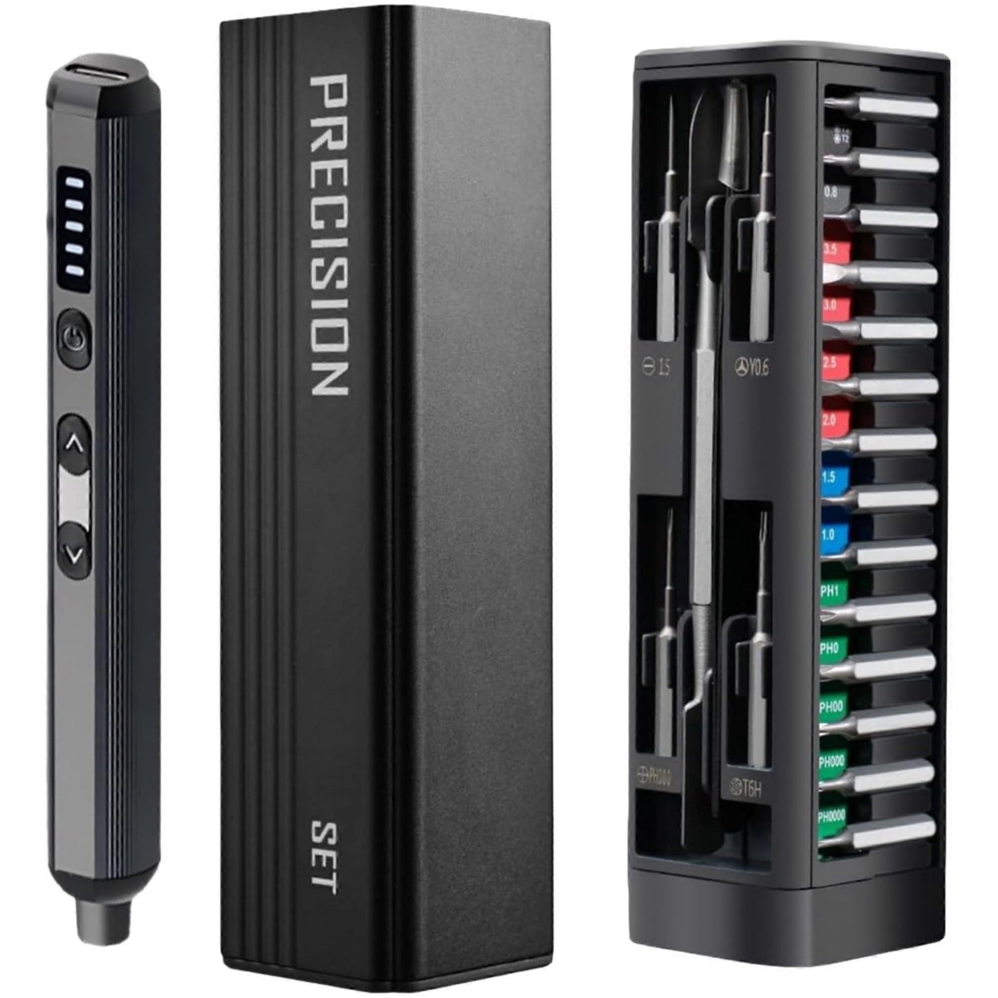 Cordless Electric Screwdriver Set 0.5N·m Torque with 52 Magnetic Bits LED Light for Electronics