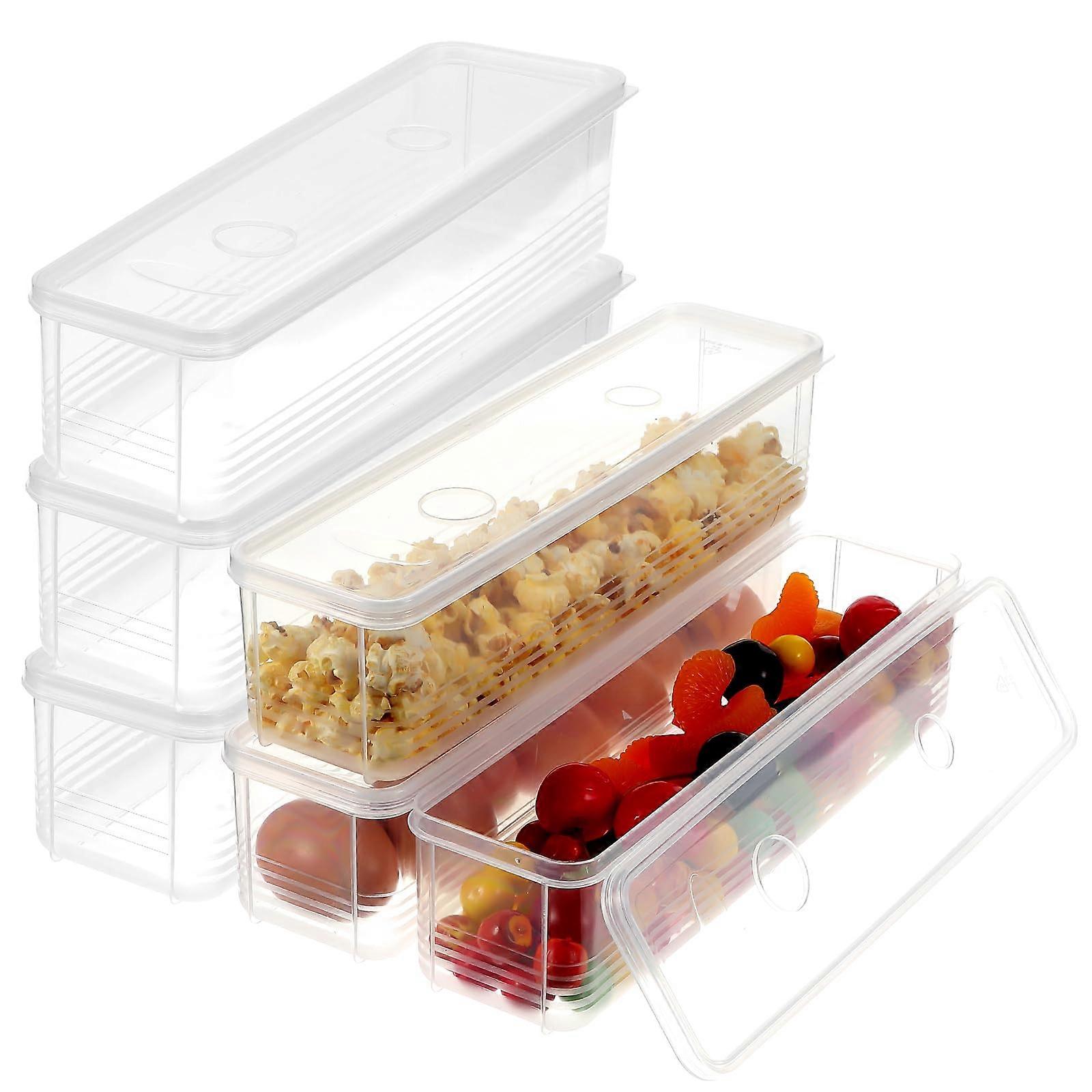 6 Pcs BPA Pasta Storage Container Set with MoistureProof Lid, Spaghetti Keeper for Kitchen Pantry