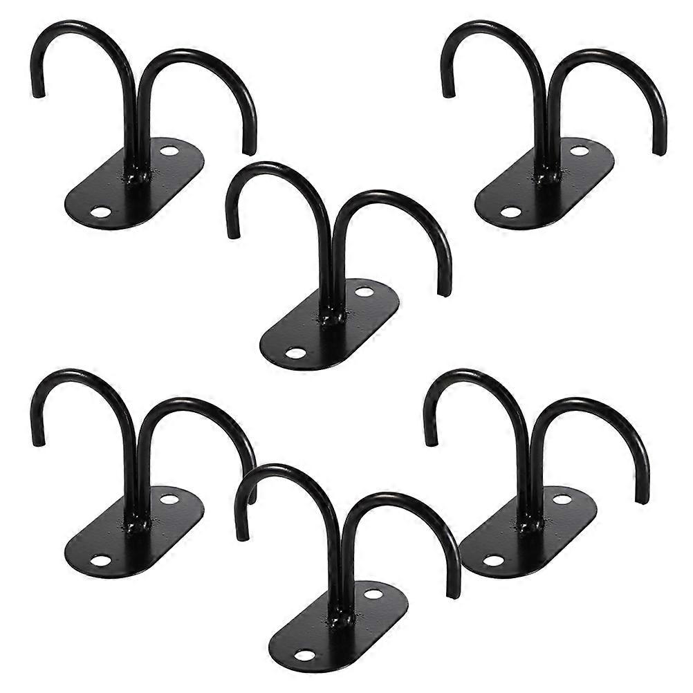 Kitchen Water Cup Rack for Storage with 6Pcs Iron Holders Black