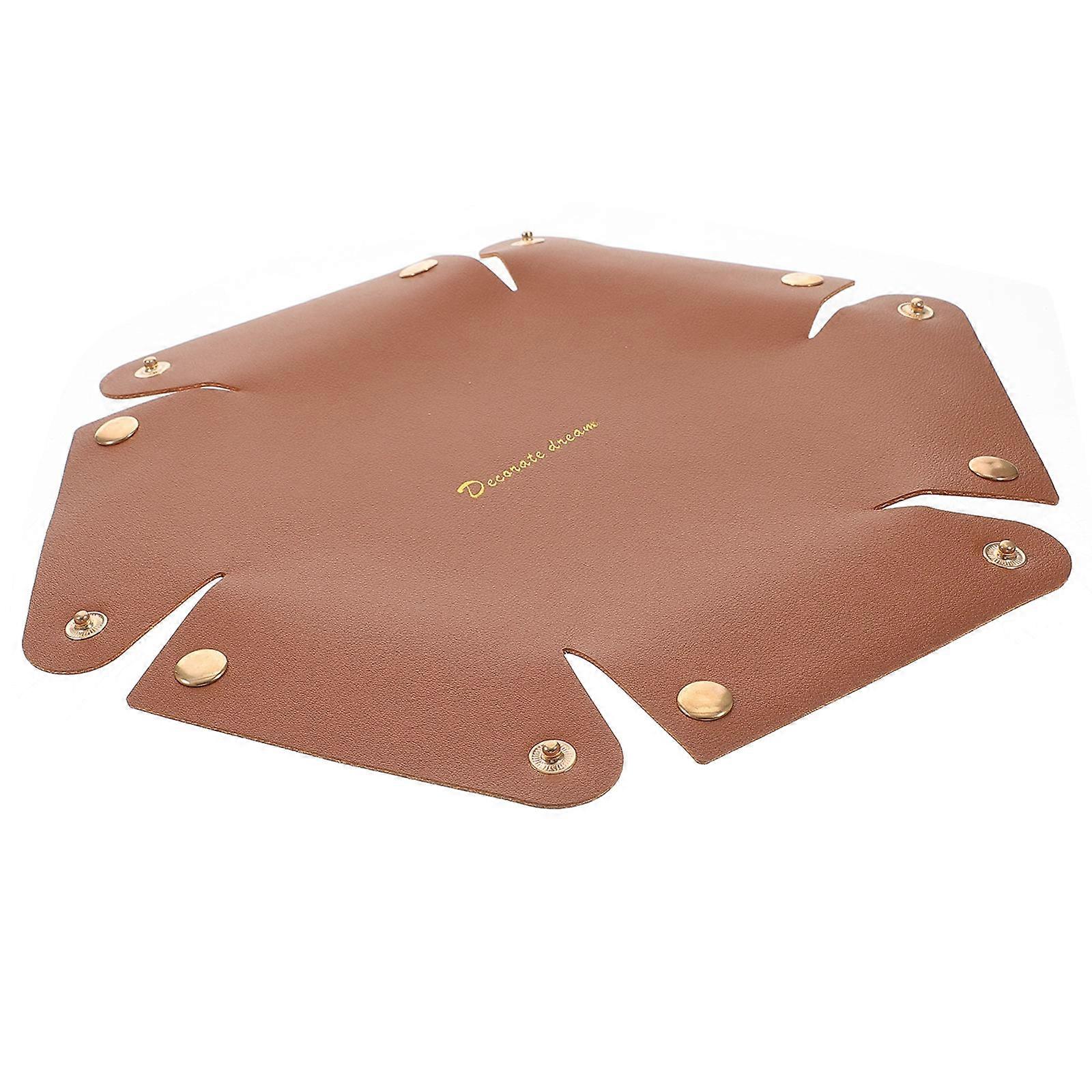 Brown Desktop Storage Tray for Key Storage Box with Organizer