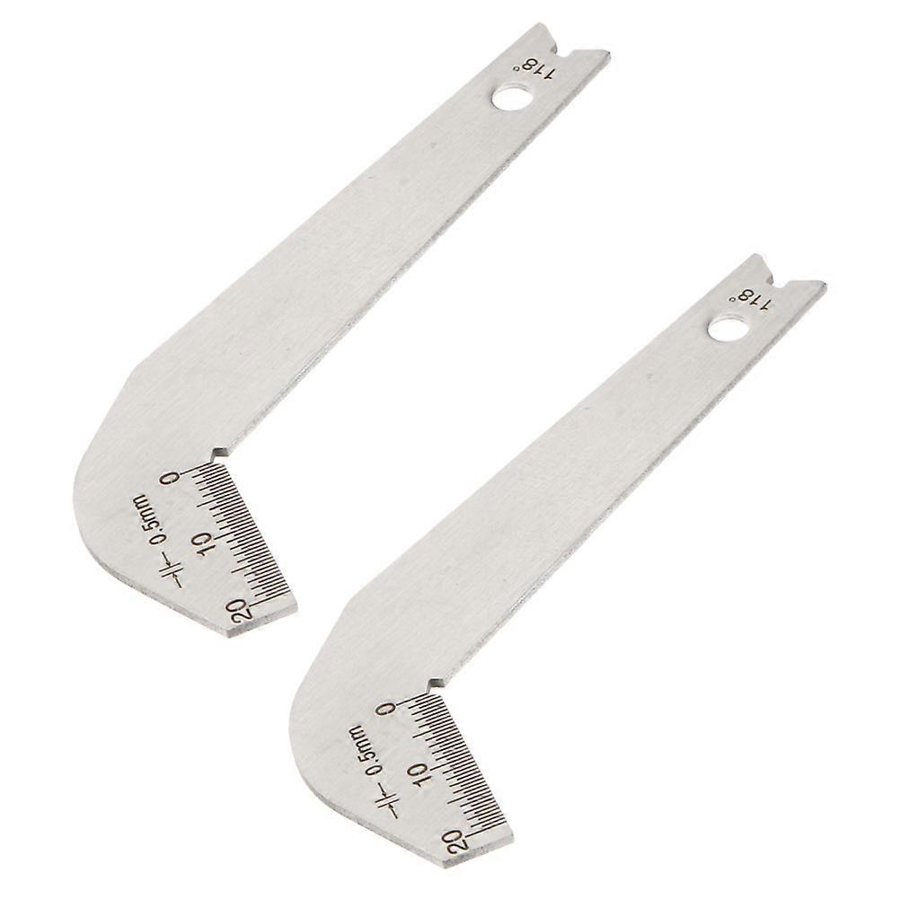 Drill Bit Gauge Stainless Steel 118 Degree Angle Measuring Tool 2Pcs