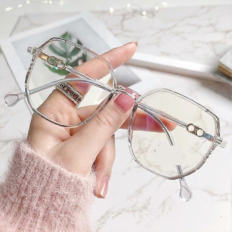 Blue Light Blocking Reading Glasses +2.00 Gray, Oversized Lightweight Spring Hinge for Eye Strain