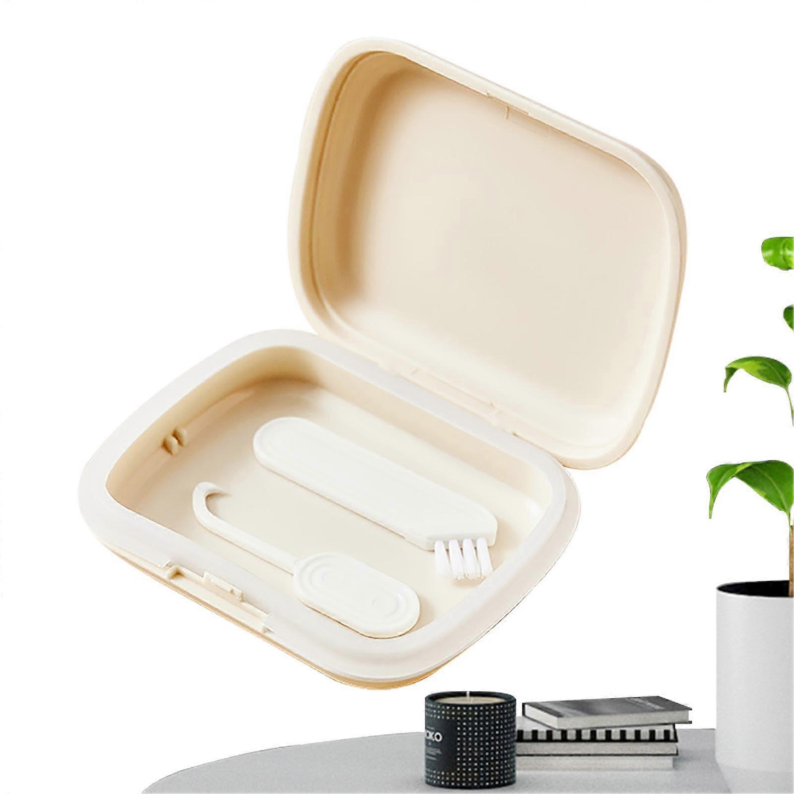 Retainer Case with Slim Odorless Design, Hinged Lid, Braces Removal Tool and Cleaning Brush