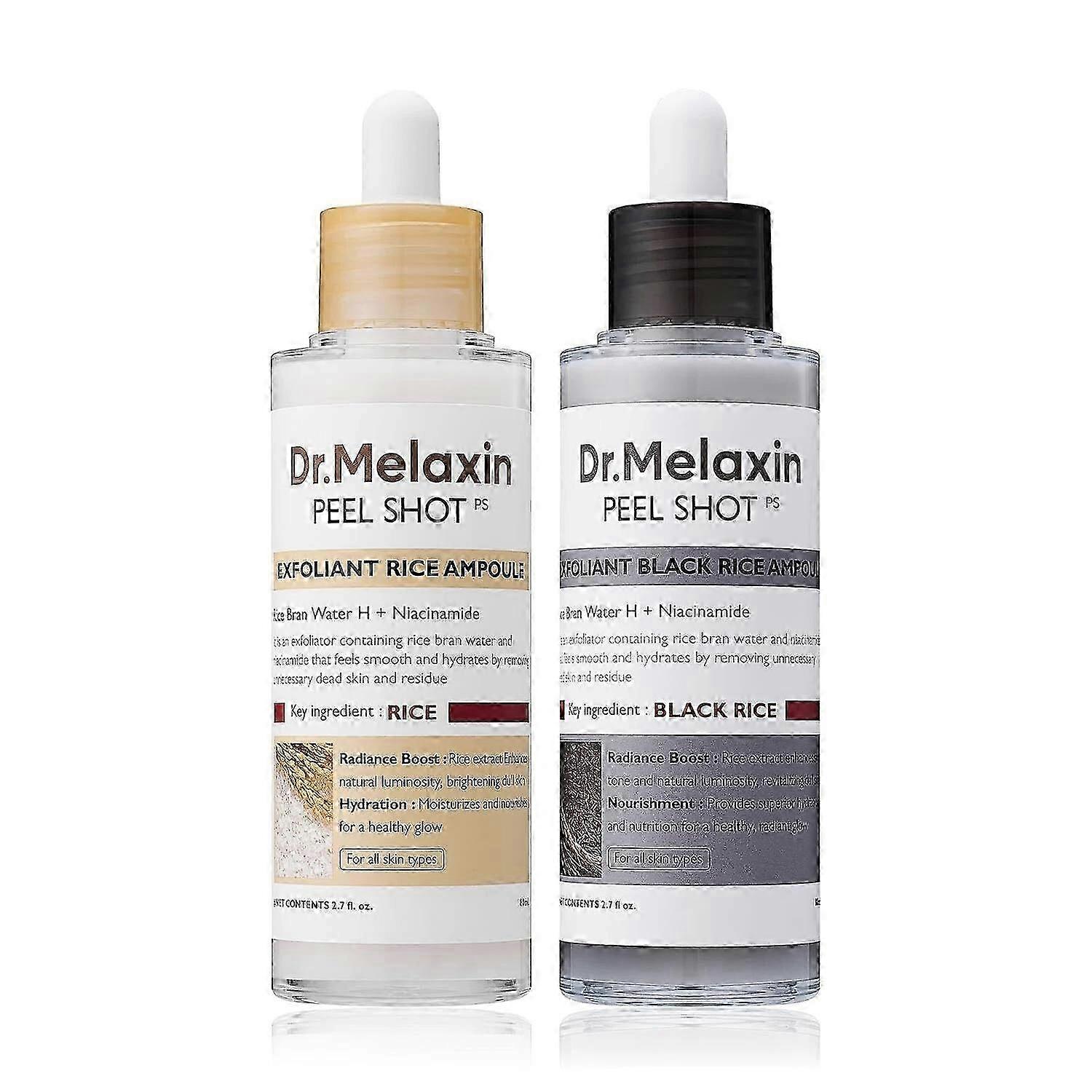 2 STK Dr.Melaxin PEEL SHOT GLOW EXFOLIANT RIS AMPUL (HVIDE RIS / SORTE RIS) 2025