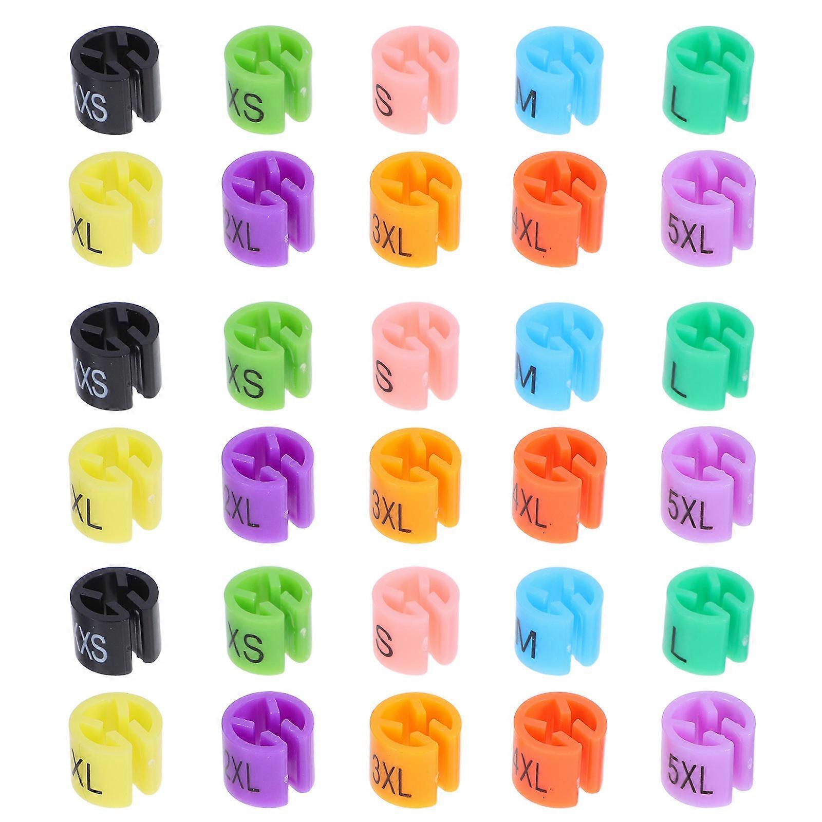 Garment Size Markers Plastic Clothes Hanger Clips for 200Pcs Organization