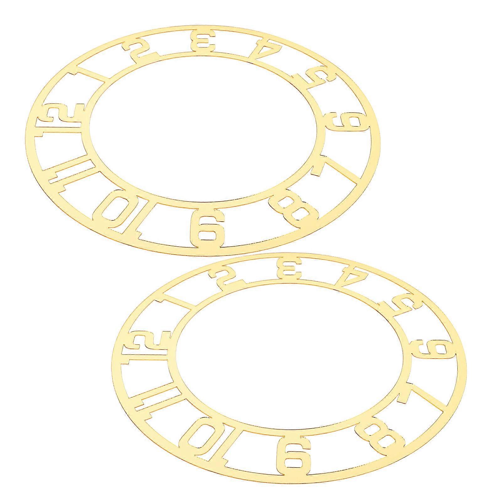 Golden Acrylic Clock Face for Wall Decoration 8Pcs Round Mirror Dial