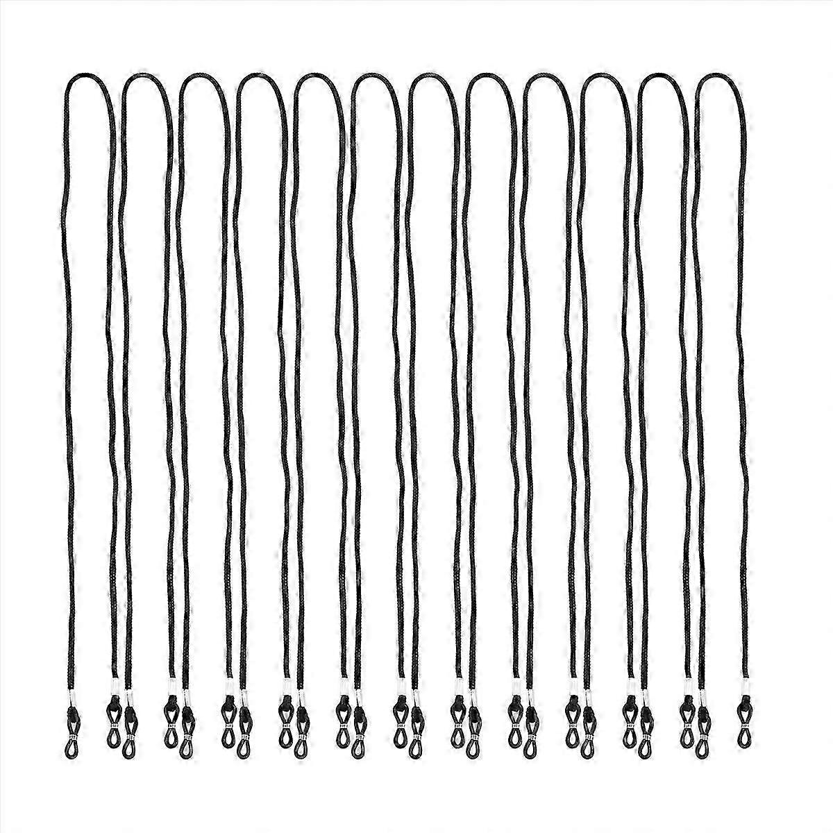 12pcs Nylon Eyeglass/Spectacle/Sunglass/Eyewear Cord Holder Neck String---Black