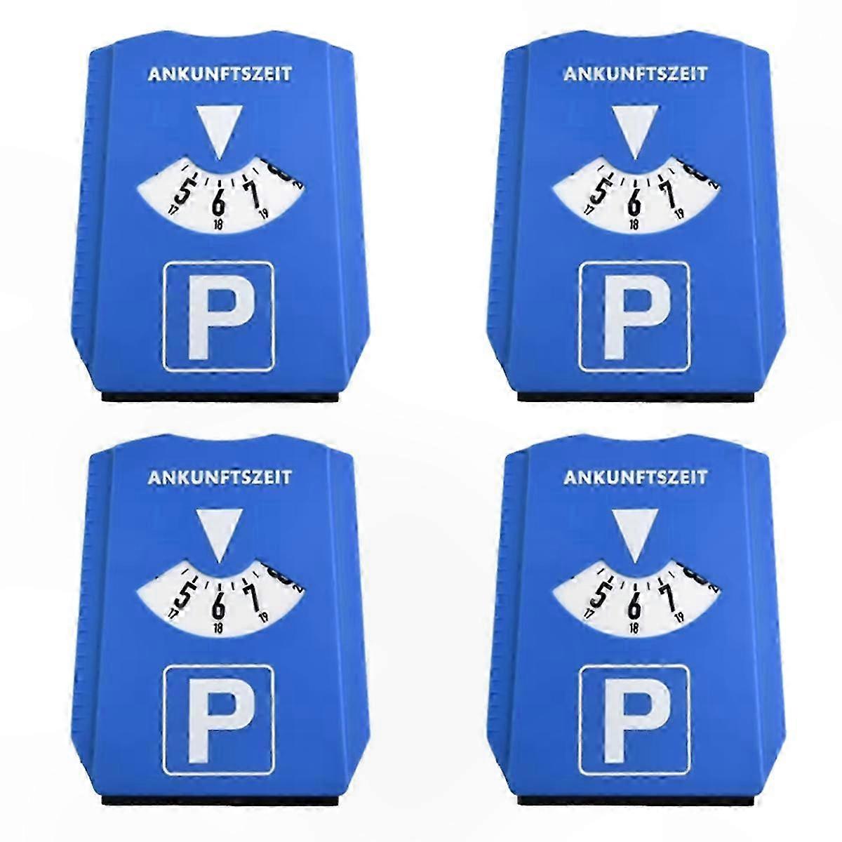 4-Pack Blue Plastic Parking Discs with Timer for Arrival Time Display