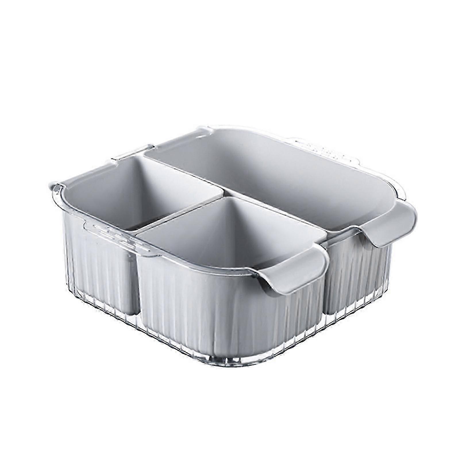 Kitchen Onion Ginger Garlic Storage Box Double Layer Fruit Side Dish Drain Box