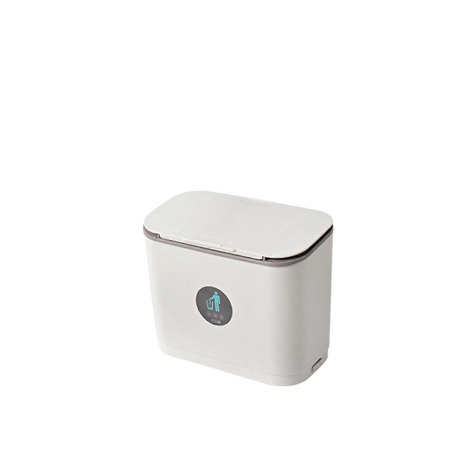 Wall Mounted Trash Can with Sliding Lid, 9L Hanging Kitchen Garbage Bin for Waste Disposal Ref: 9125