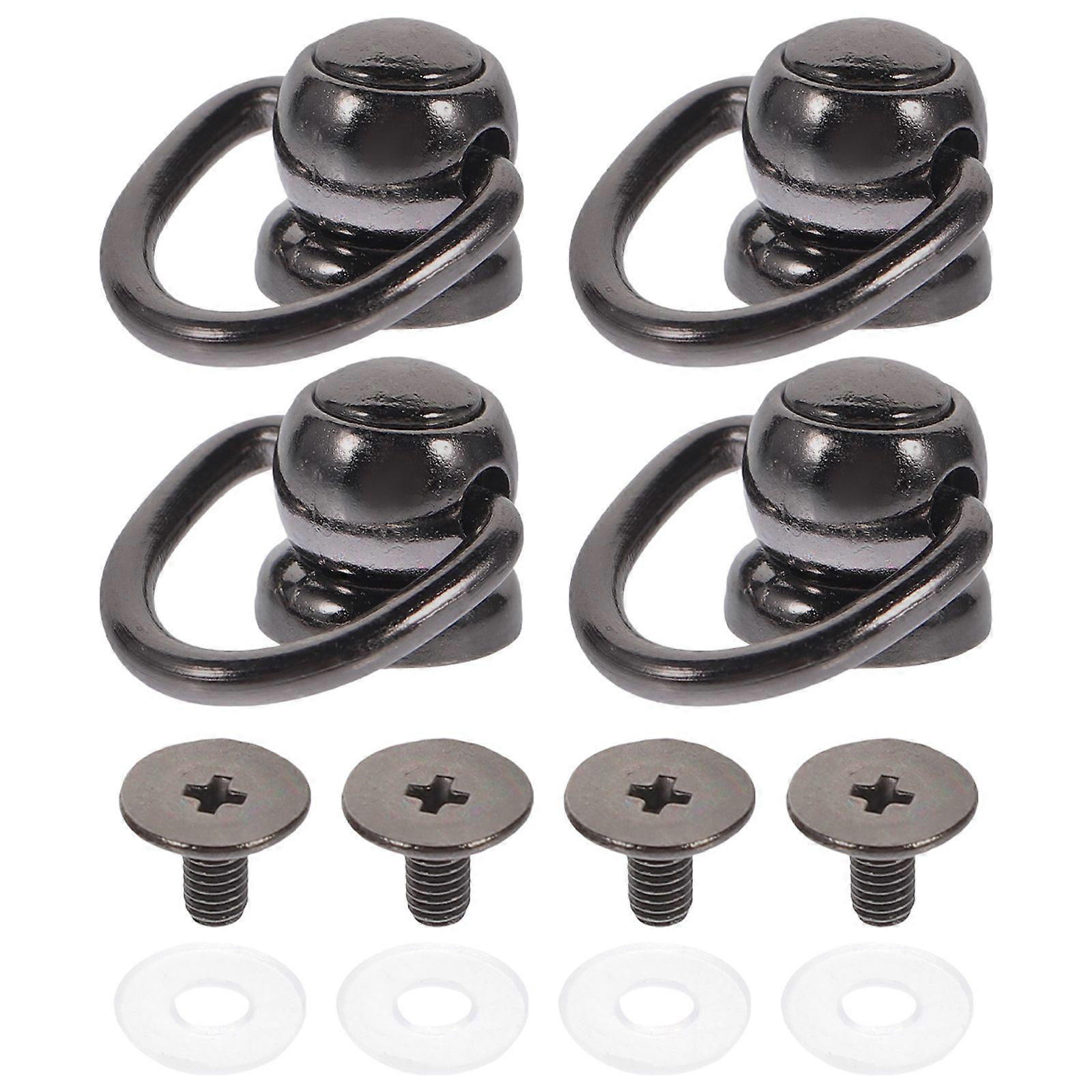 4Pcs Rotatable Rivet Stud D Rings Multi-function D Rings Rotating Backpack Purse Accessories