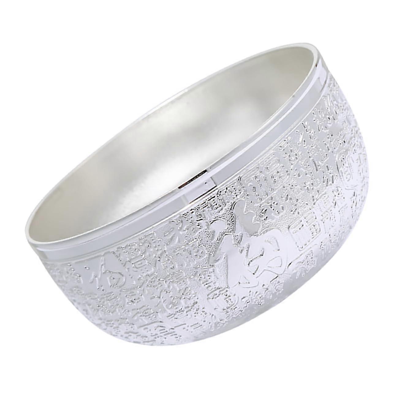 Silver Serving Bowl Hand Carved Elegant Multi Functional Fruit and Snack Dish for Parties and Catering