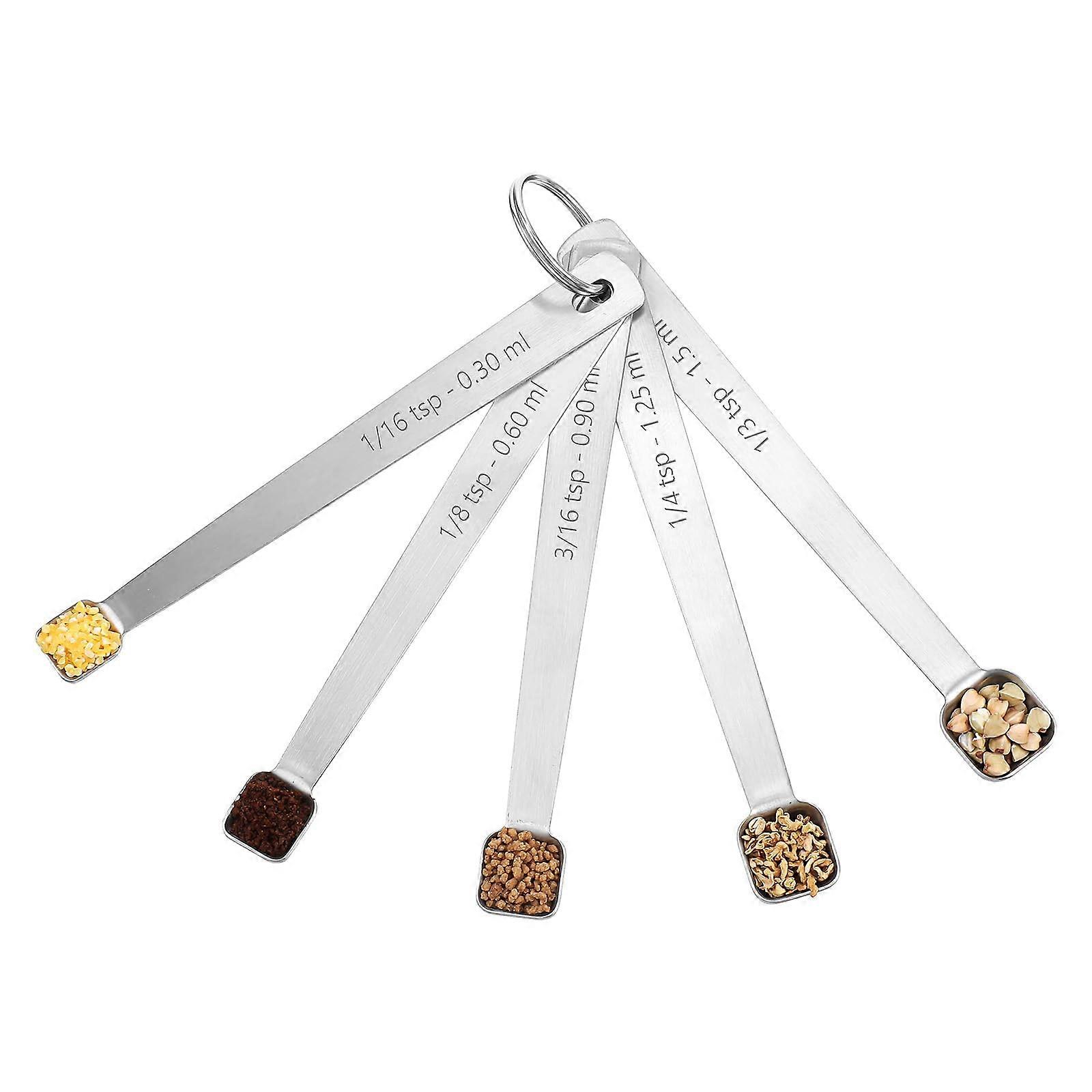 Stainless Steel Mini Measuring Spoons Set 5pcs Precision for Baking Spices and Herbs