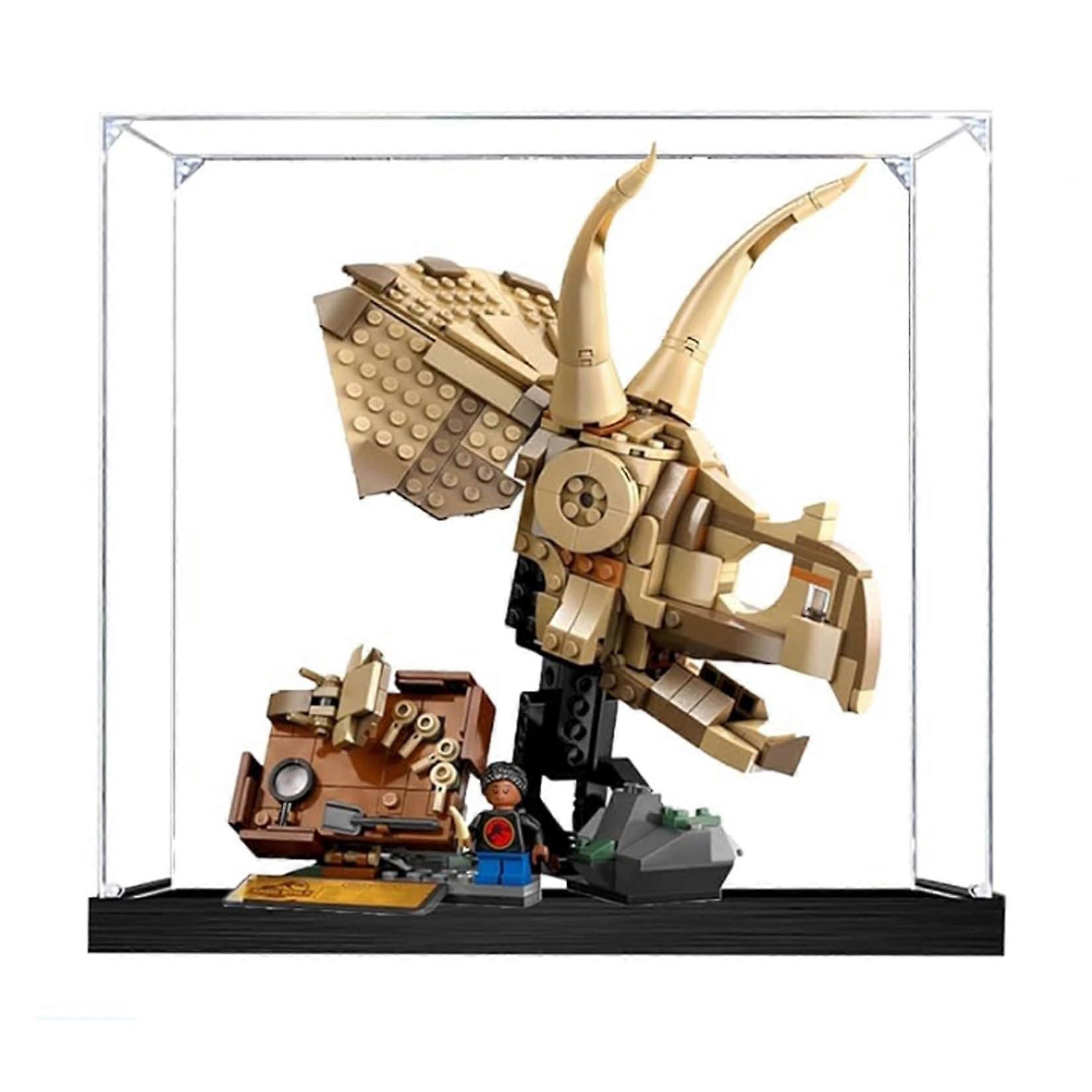 Acrylic Display Case for  76969 Triceratops Skull Model, Transparent Dustproof Storage Box
