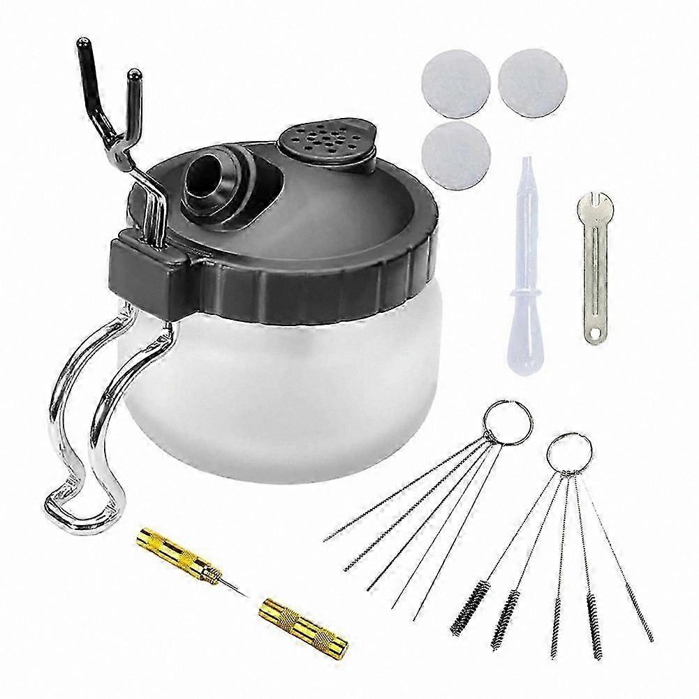Airbrush Cleaning Kit with Pot, Brushes, Needles - 6Pcs Set