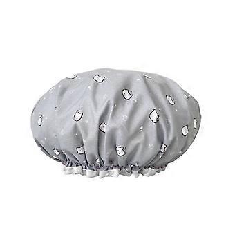Wasserdichte Duschhaube für Damen, bedruckte Haarhaube mit Cartoon-Motiv, niedliche Duschmaske