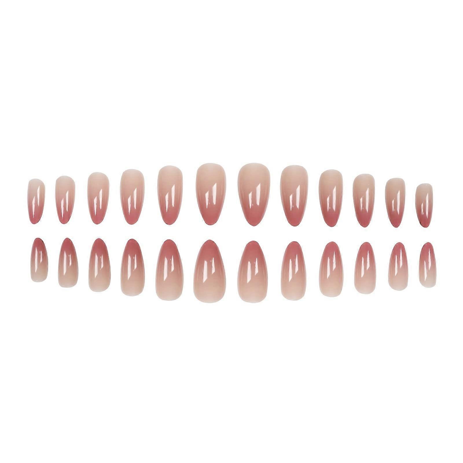 Gradient Press On Nails Set - Medium Length Acrylic with Glue, Quick Application, Durable Design