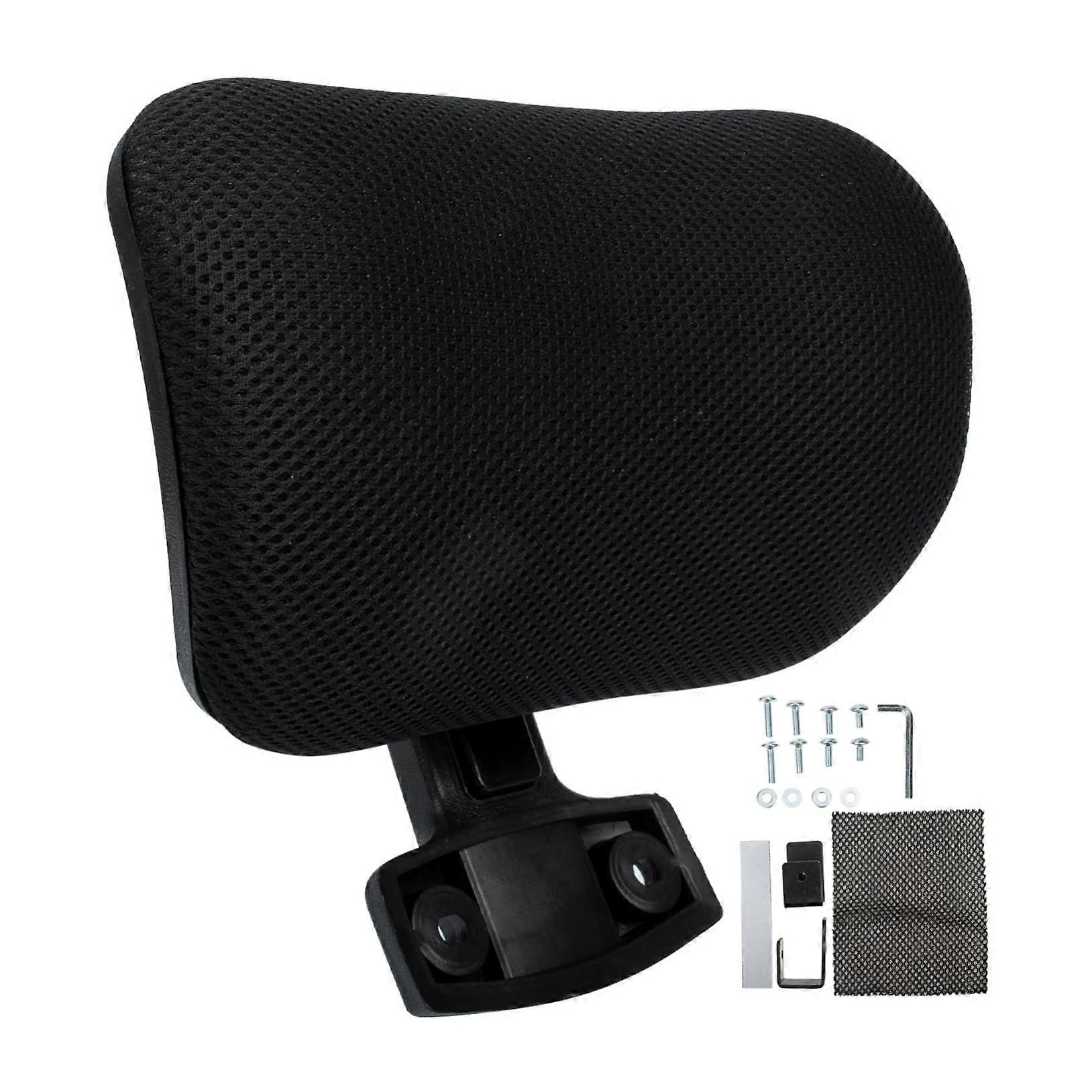 Office Chair Headrest Ergonomic Neck Support Pillow Adjustable Height Detachable Soft Mesh