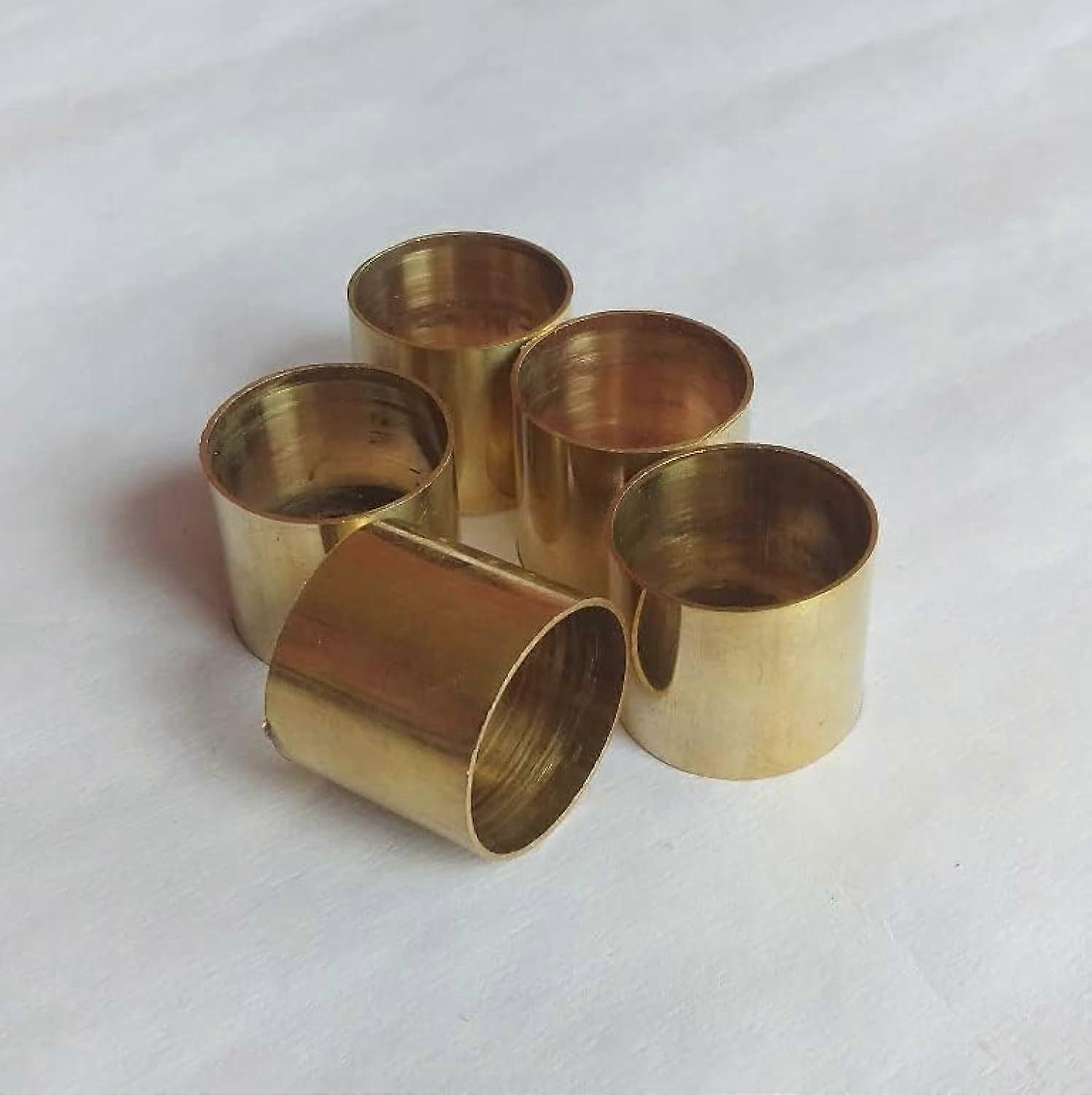 Set of 5 Solid Brass Walking Stick Ferrules for Canes with Decorative Finish and Easy Installation