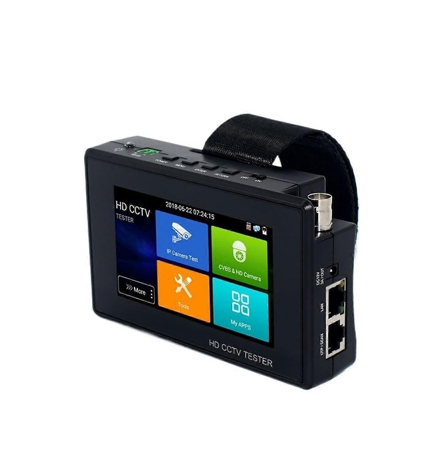 4K IP CCTV Camera Tester with PoE, H.265, PTZ Control and MultiFormat Support