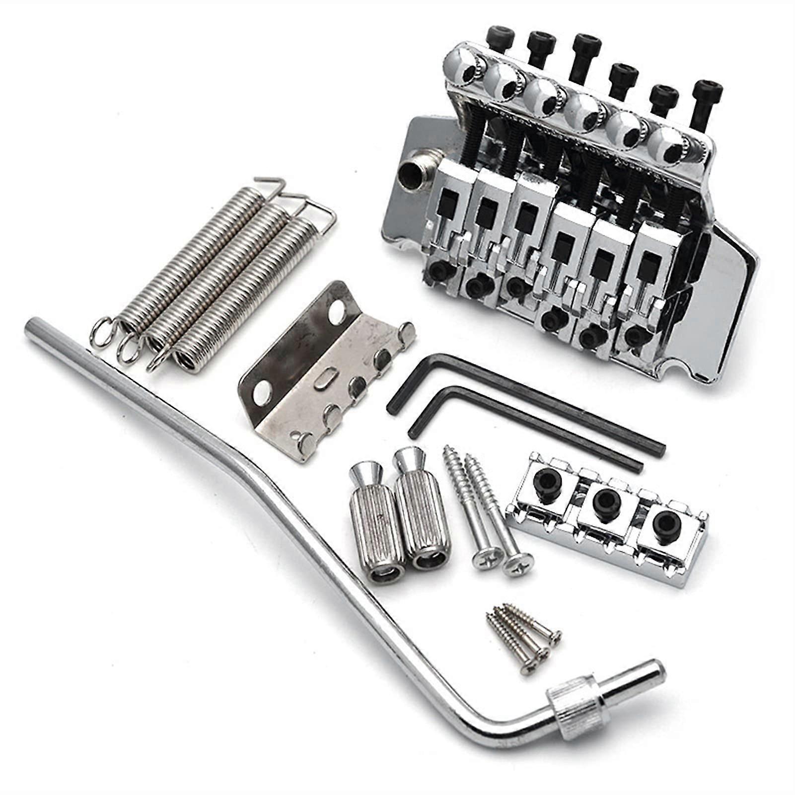 Electric Guitar Tremolo Bridge 6 String Double Locking System Silver Finish Versatile Style