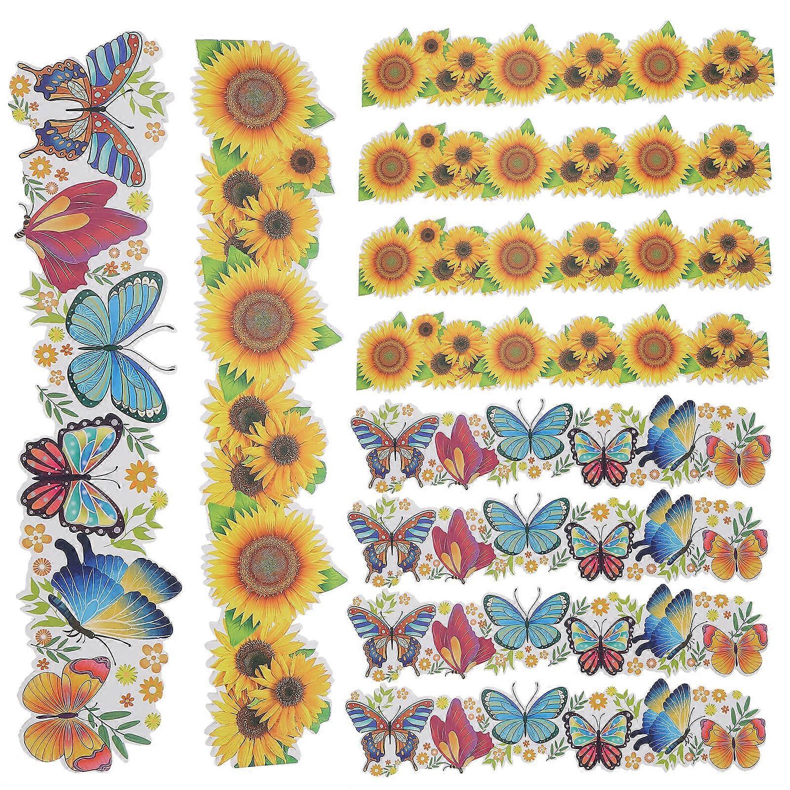 Bulletin Board Border Trim Craft Border Paper Rectangular Shape Delicate Pattern Design Classroom Supplies 20Sheets