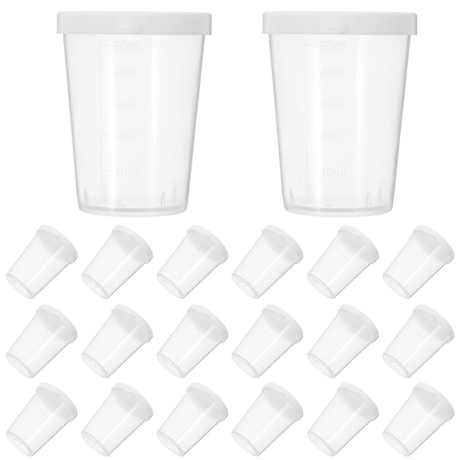 Graduated Measuring Cup with Lid for Laboratory Use 20Pcs Leakproof Sample Containers