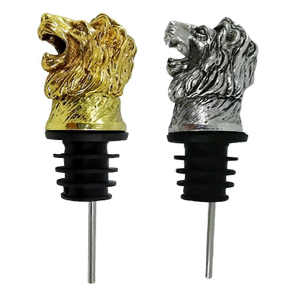 Pourer Lion Head Shape for 2Pcs Fun and Creative Stoppers