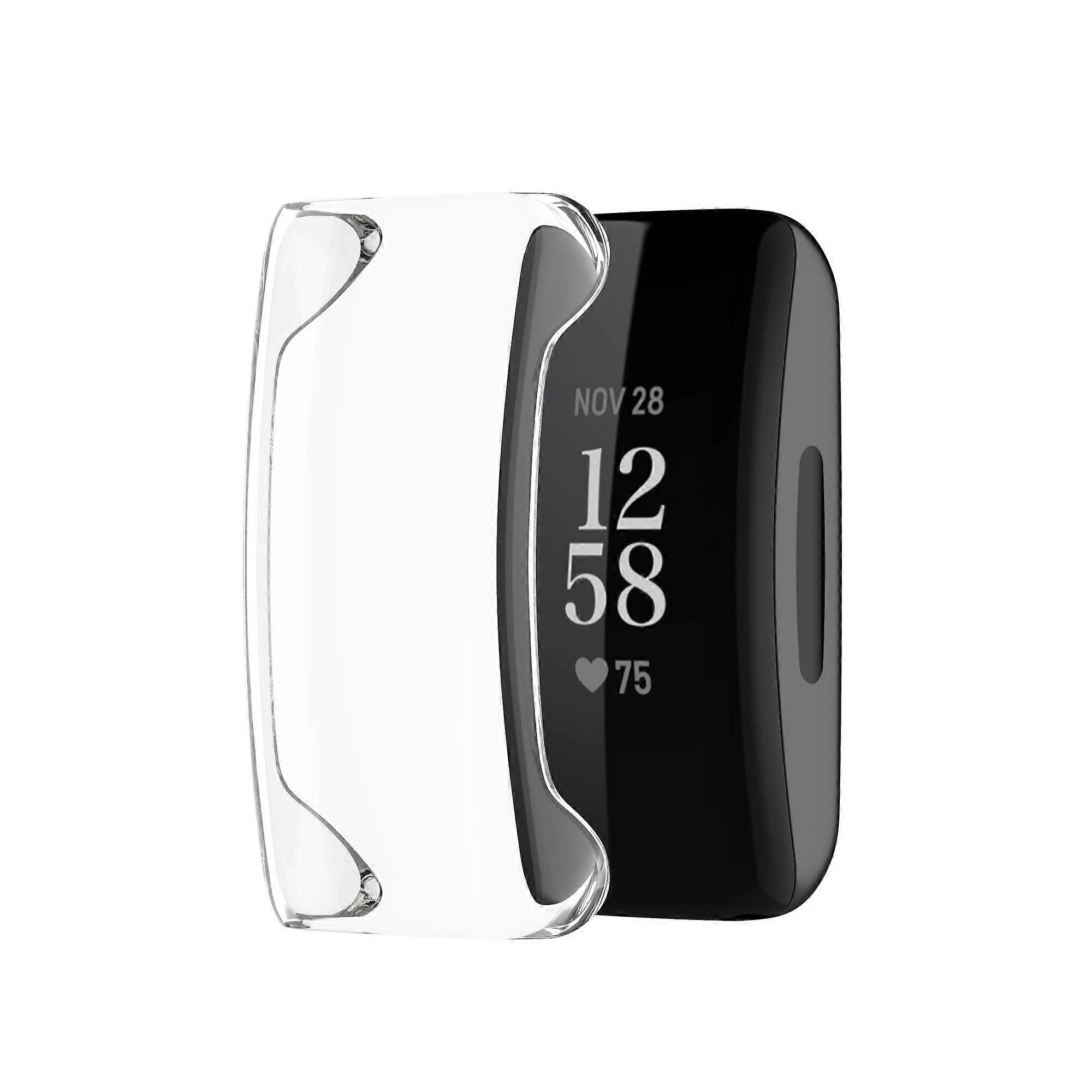 Case with Full Coverage Shockproof Screen Protector for Fitbit Inspire 2 and Inspire HR Transparent