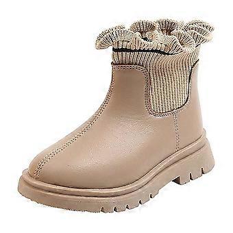 Mädchenstiefel, kuschelige und stylische warme Strickstiefeletten für Herbst und Winter, vielseitiges Schuhwerk für kleine Mädchen, Kleinkinderstiefel, Z06 Rosa, 8-9 Jahre