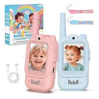 2er-Pack Video-Walkie-Talkies für Kinder, wiederaufladbare Handsprechanlagen für drinnen und draußen, Camping und Wandern – kompatibel mit Kindern