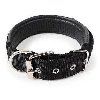 Coleira resistente com alça para cães de porte médio e grande, com costuras refletoras.