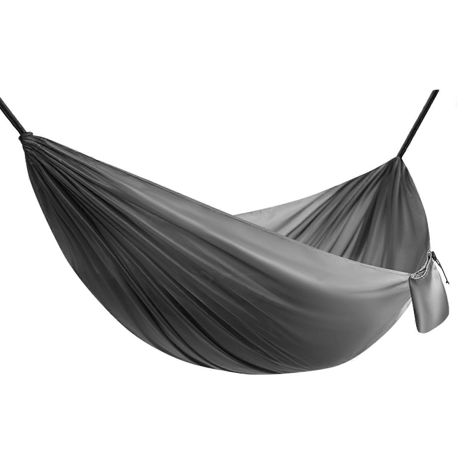 Hamac d'extérieur robuste, capacité 250 kg, montage rapide, large hamac en corde, idéal pour la randonnée (210 x 140 cm, gris).