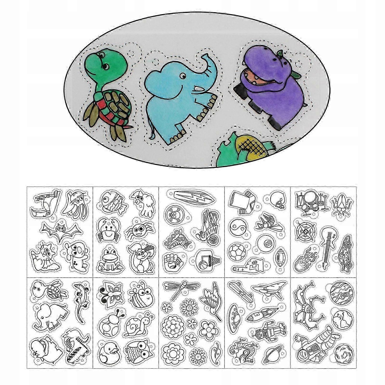 10pcs Shrink Plastic,heat Shrink Sheet With Pattern Shrinky Art Paper