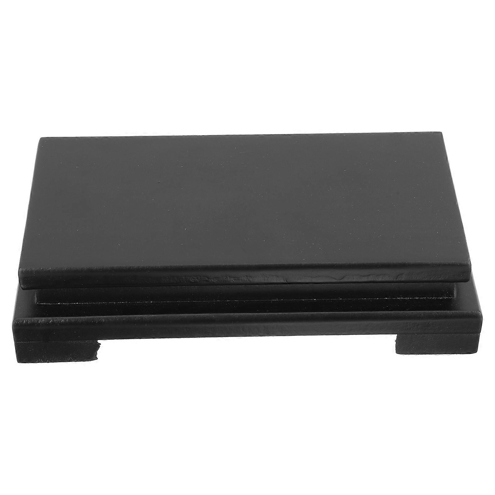 Black Wooden Flowerpot Display Base for Storage 1Pcs Rectangular Design