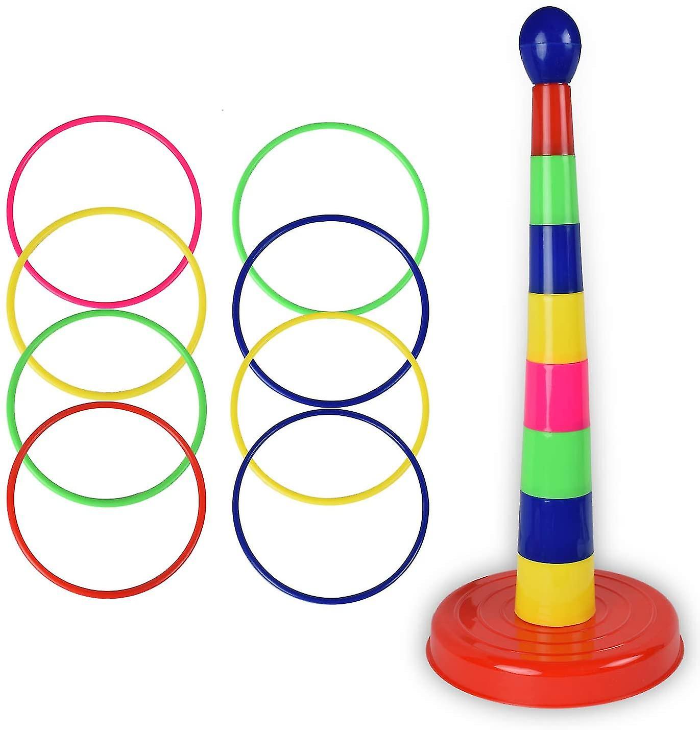 18 Inch Brightly Colorful Quoits Ring Toss Game Set For Kids